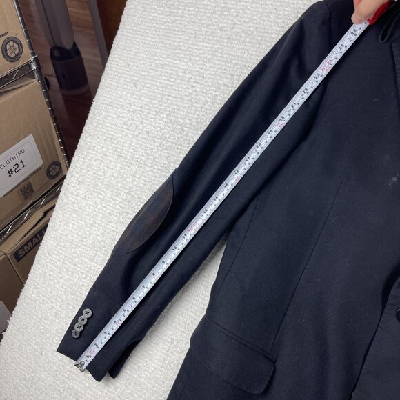 Pal Zileri Italy Made Blazer Men 54R Black Wool / Cashmere Elbow patch Read* - Picture 16 of 16